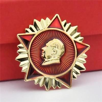 Vorsitzender Mao Abzeichen: Retro-Anstecker mit fünfzackigem Stern (Durchmesser: 3,5 cm)