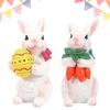 Osterhasenfigur Deko, Stehende Frühling Harz Weißer Hase Statue Tischplatte Ornament, Festivalgeschenk für Garten Zuhause
