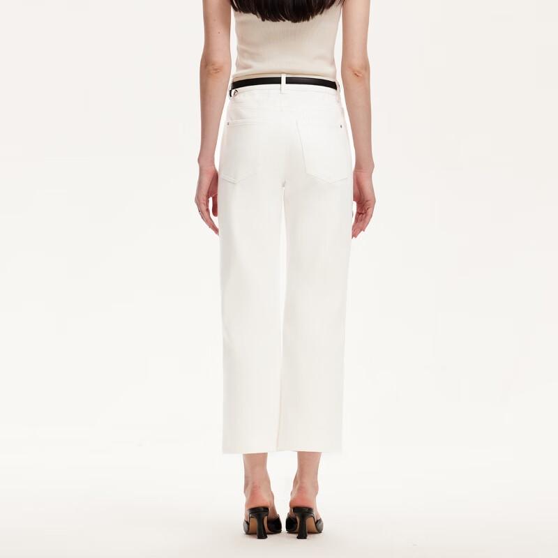 VEROMODA Women's High-Waist Cropped Denim Jeans with Contrast Belt