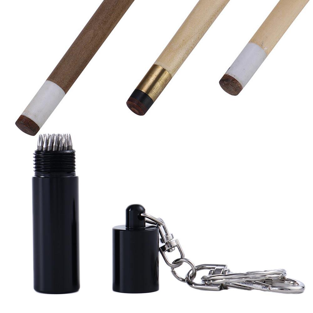 Keychain Black Pool Cue Tip Shaper Billiard Cue Tip Shaper Needle Thorn Tool Snooker Stick Pick