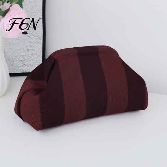 Portable Clutch Purse Woven Striped for Woman, Large Capacity Cosmetic Pouch, Pouch Knit Dumpling Bag, Kiss Lock Handbag Evening, Party Travel Makeup