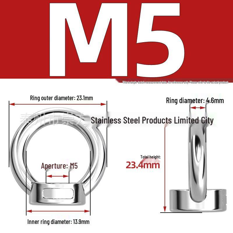 304 Stainless Steel Extended Ring-Shaped Eyebolt Screw Rod