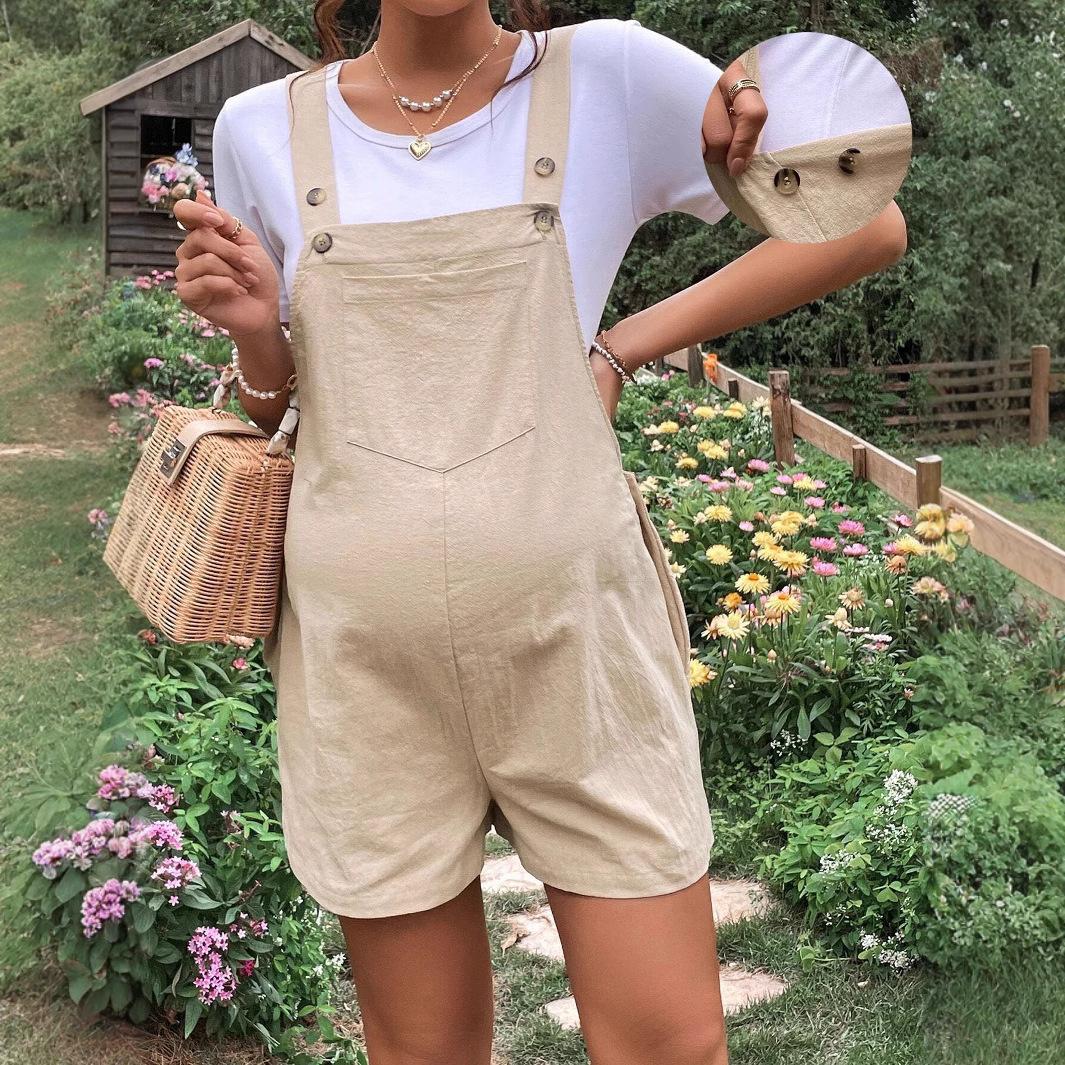 Maternity Clothes Spring and Summer Casual Breathable Maternity Pants Five-point Pants Adjustable Waist Strap Maternity Shorts S