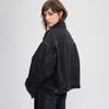 High-Quality Smoke Grey Retro Loose Denim Jacket for Women - 2025 Autumn Collection