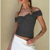 Women's Clothing 2026 Spring/Summer New One-Shoulder Ruched Front Sexy Top Off-Shoulder Pure Desire Hot Girl Tank Top