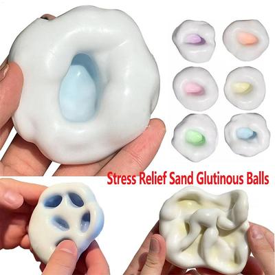 Stress Relief Sand Glutinous Balls Funny Sensory Toys Pinch Glutinous Ri Cake Ball Maker Slow Rebound Stress Relief Toy