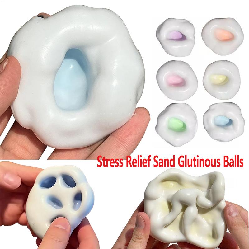 Stress Relief Sand Glutinous Balls Funny Sensory Toys Pinch Glutinous Ri Cake Ball Maker Slow Rebound Stress Relief Toy