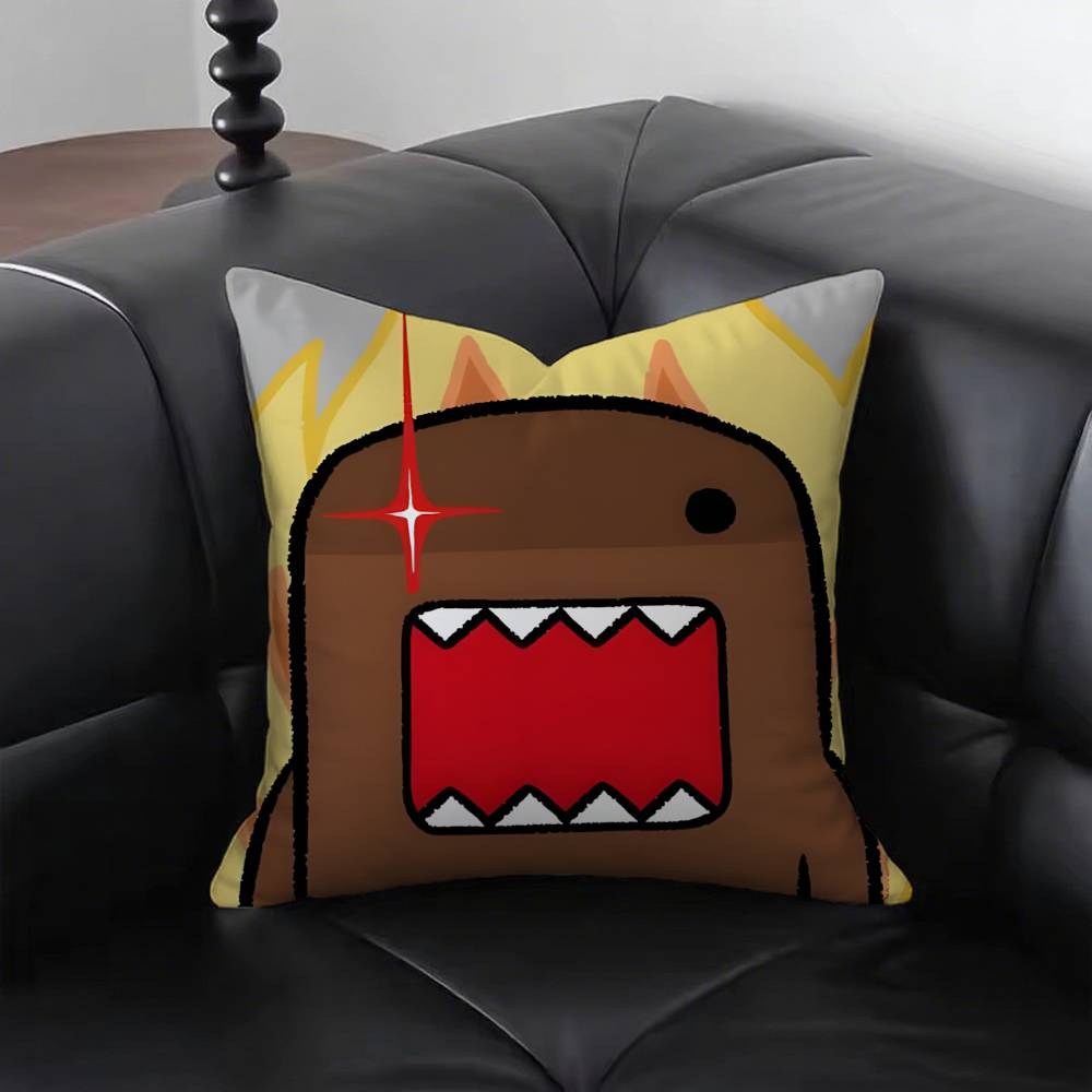 Cute Domo Kun Pillow Case Fashion Square Pillowcase Bedroom Sofa Room Ins Decoration Leisure 40x40cm16x16in