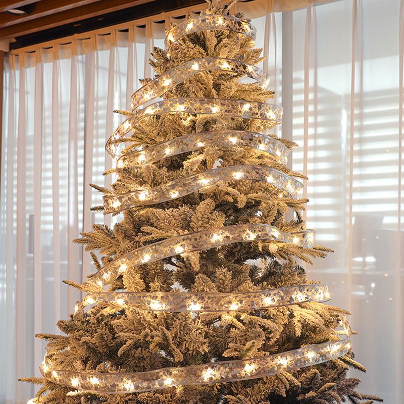 Christmas Ribbon String Lights 50/100Led Christmas Tree Diy Bows Light Home Navidad New Year Venue Wedding Party Decoration
