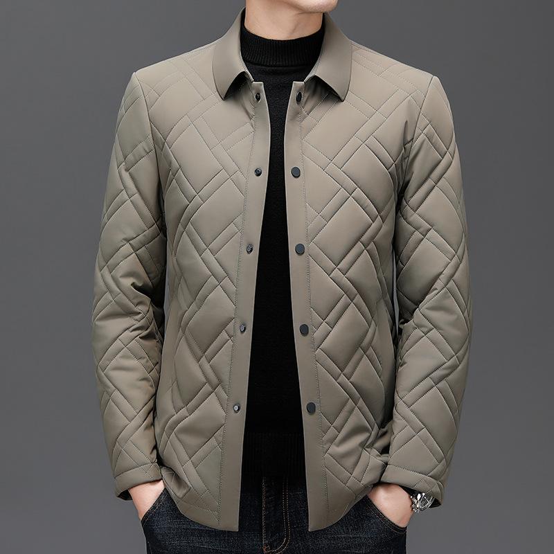 Middle-aged and Young Men's Lapel Thin Cotton Coat Jacket Men's New Winter Fashion Casual Trend Versatile Cotton Jacket
