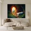 2D Christian Resurrection Backdrop, Empty Tomb with Cross Photography Background