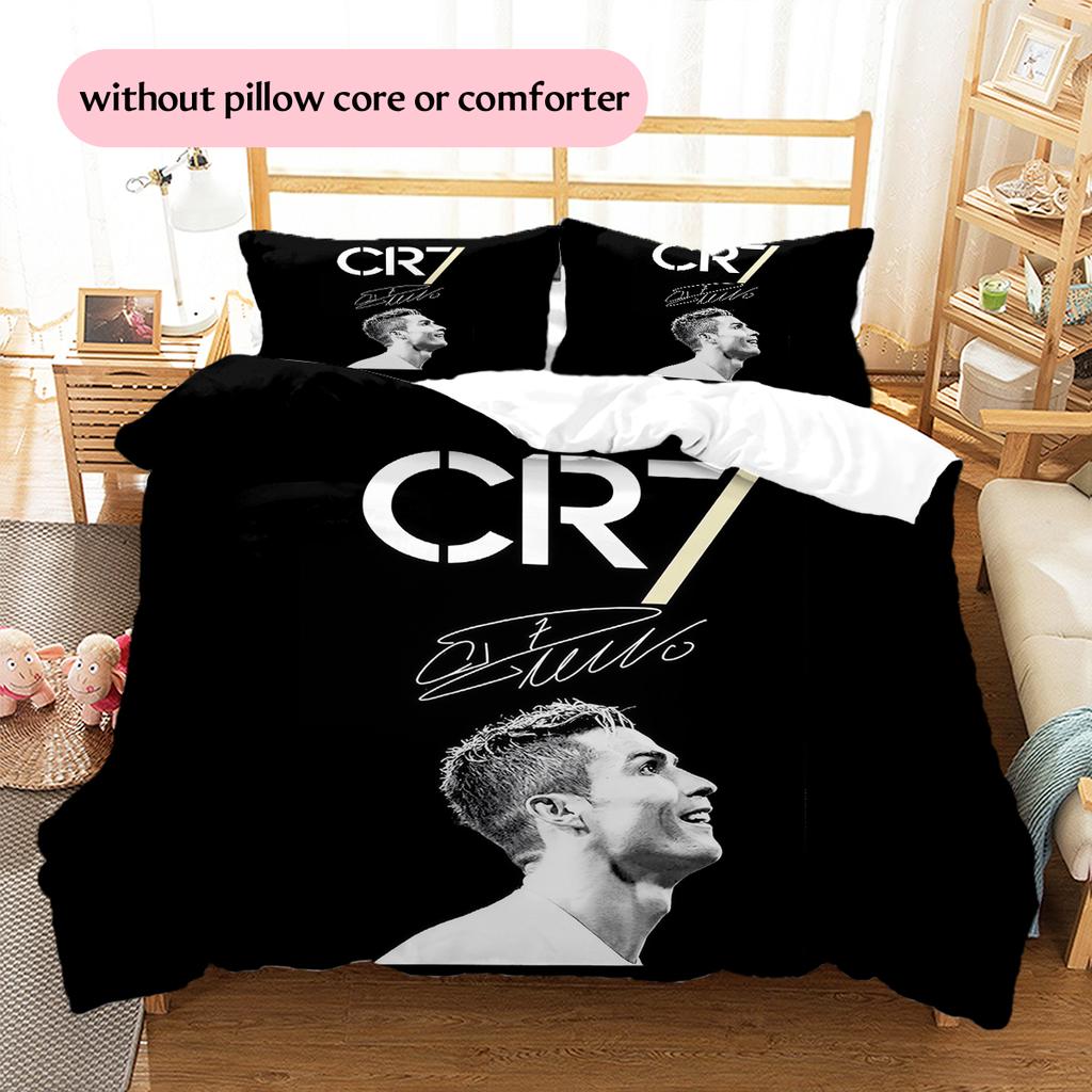 Biancheria da letto con motivo Cristiano Ronaldo Decorazione per la casa Regalo di compleanno (1 * copripiumino + 2 * federa, senza nucleo)