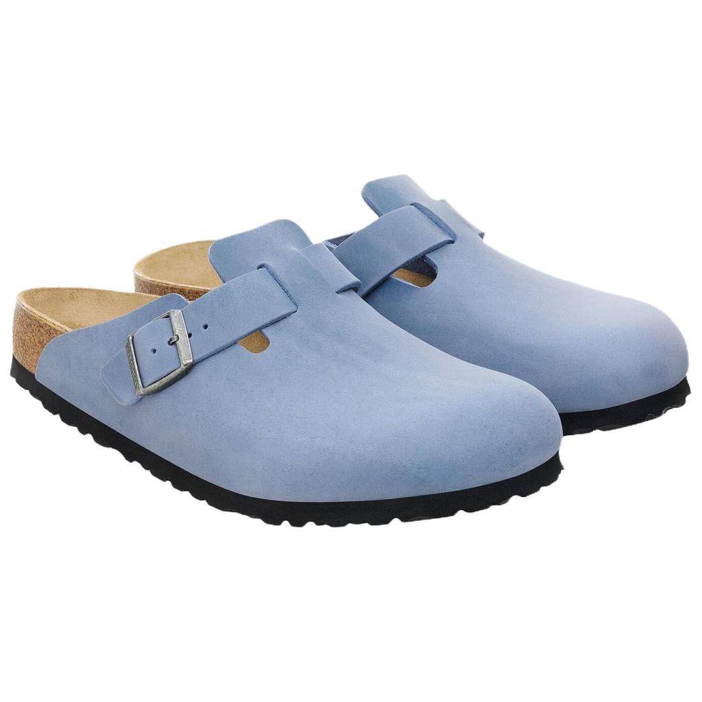 Birkenstock Boston Fashion Slip-On Breathable Shoes EVA Anti-Wear Closed-Toe Slippers Unisex Slippers Blue 1028225