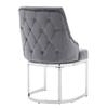 4 Dining chairs, comfortable and breathable, suitable for restaurants, living rooms, cafés, modern style, silver-plated legs, velvet, gray + silver