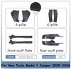 8Pcs For Tesla New Model Y Juniper 2025 2026 Front Rear Door Sill Protector Threshold Strip Anti-kick Guard Panel Waterproof Pad