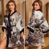 Yaoting Elegant Retro Chinese-Style Satin Nightgown for Women, Luxurious & Noble Home Bathrobe - Summer 3370.