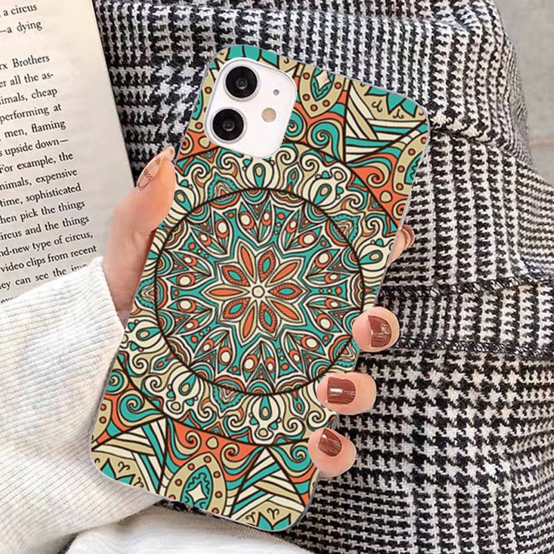 Mandala Flower Totem Phone Case for iphone 13 8 7 6S Plus X 5S SE 2020 XR 11 12 mini pro XS MAX