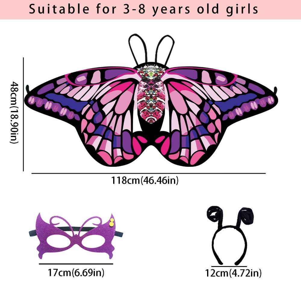 Fancy Dress Butterfly Wings Cape Colorful Kids Costume Fairy Butterfly Costume  Gift