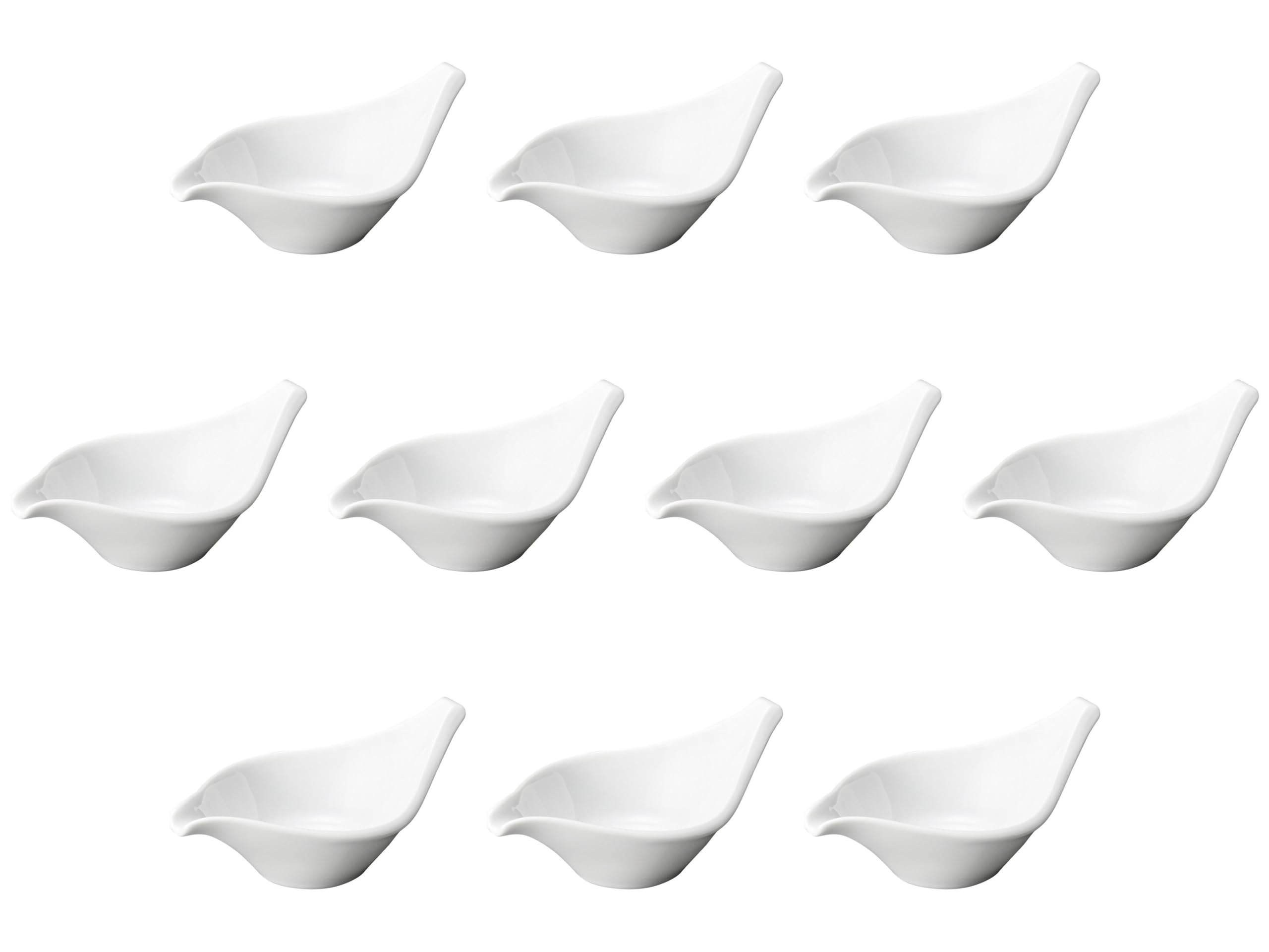 

Set of 10 White Porcelain Bowls [13 x 7.6 x 4.5 cm] | Western Tableware by Setomonohonpo