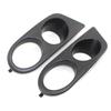 2PCS Matte Black Car Fog Light Cover Grill Frame Surrounds Air Duct Front Bumper Fog Lamp Hoods Grilles For BMW E46 M3