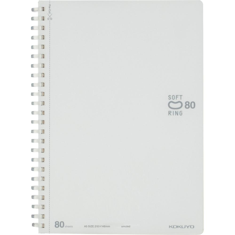 

Мягкая бумага Kokuyo Note Ring 80 листов A5 Plain Sv338W W White