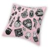 Witchy Spooky Square Pillowcase Polyester Linen Velvet Printed Zip Decor Pillow Case Room Cushion Cover