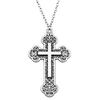 Ornate Cross Pendant Necklace Gothic Religious Christian Statement Jewelry 45cm or 70cm Long Chain