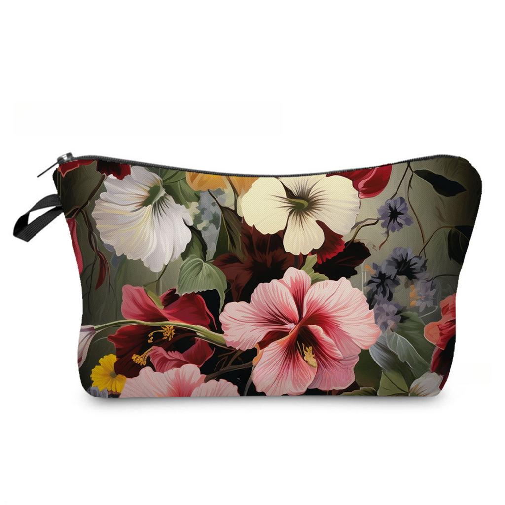 Women Floral Print Cosmetic Bag Toiletries Organize Travel Storage Case 6887 KTB