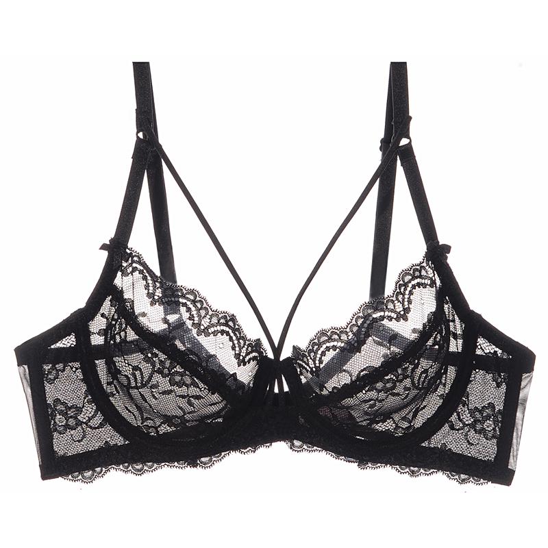 Plus Size Pink Lace Lingerie Set: Transparent, Minimizing & Ultra-Thin Bra for a Sexy Look