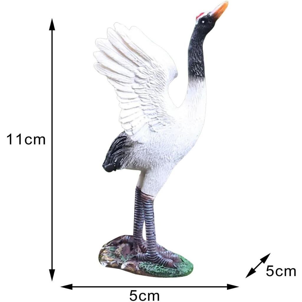 11cm Outdoor Garden Statue Bird Statues Sculptures Crane Carving Resin Yard Art Craft Miniature Decoy for Home Outdoor Pond Decoration Gift