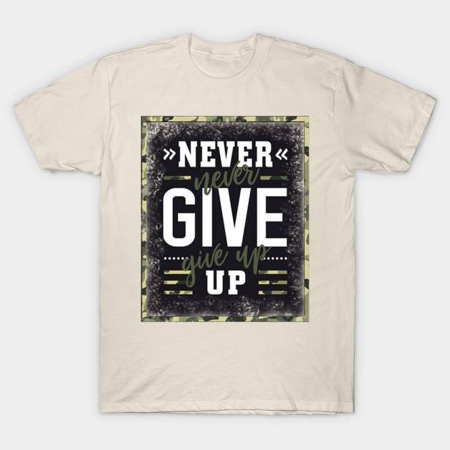 Buy Men Premium Cotton Harajuku T Shirt Never Give Up Print Men's Tee ...