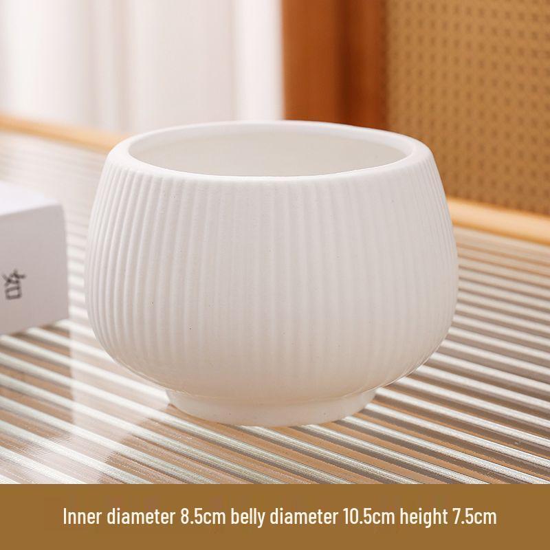 Ceramic Flower Pot with Tray for Orchids and Succulents