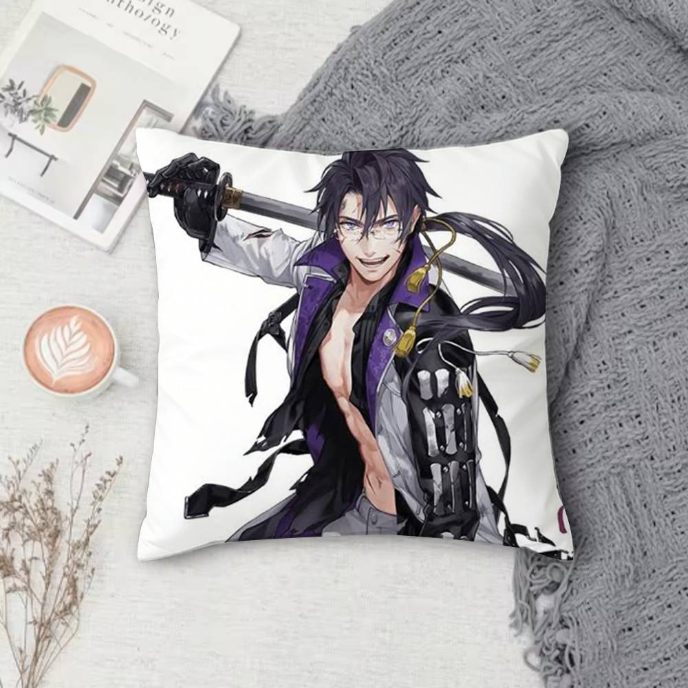 Touken Ranbu Anime Double-Sided Printed Square Pillow Cover Decorative Cushion Cover For Sofa Bedroom Bedside