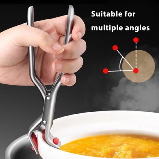 Anti-Scald Dish Clip Stainless Steel Bowl Clip Hot Pan Gripper Tongs Heat Resistant Kitchen Utensil for Bowls Pans Dishes
