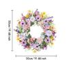 Artificial Floral Wreath With Violets Pink Flower For Easter Valentines Spring Decoration Home Party Hotel Ornament