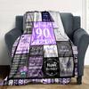 90Th Birthday Celebration Cozy Blanket Soft Warm Cozy Great for Sofa Couch Office Bed Picnics Four Seasons Universal Stylish Y27