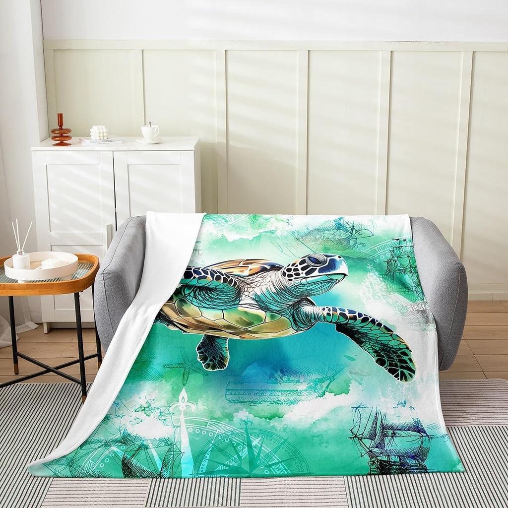 Japanese Style Soft Warm BlanketRainbow Butterfly Throw BlanketCherry Blossoms Fleece BlanketInk Painting Style Fuzzy Blanket