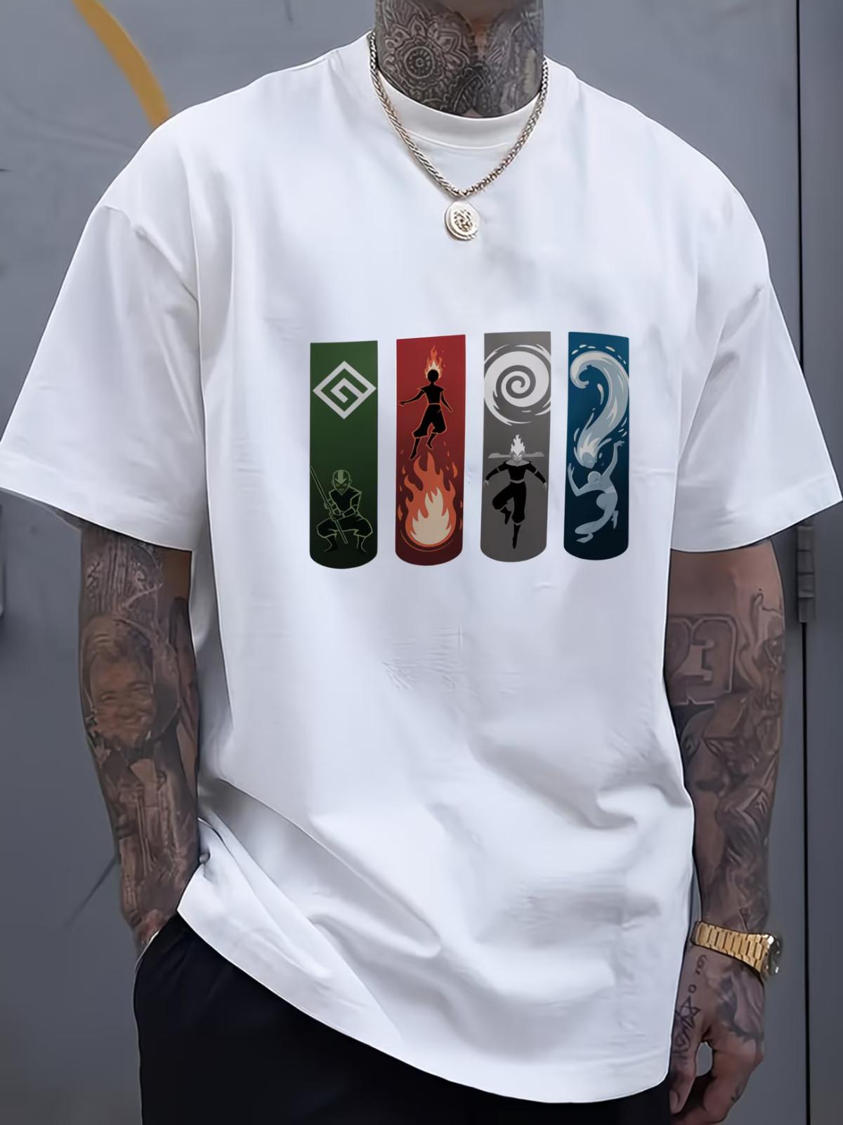 Avatar: The Last Airbender Four Elements Graphic T-Shirt for Men - Fire S разноцветный