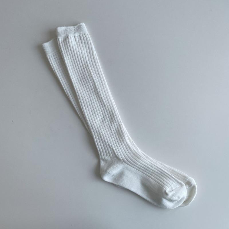 Ladies Fall Versatile Solid Color Cotton Thigh High Calf Socks