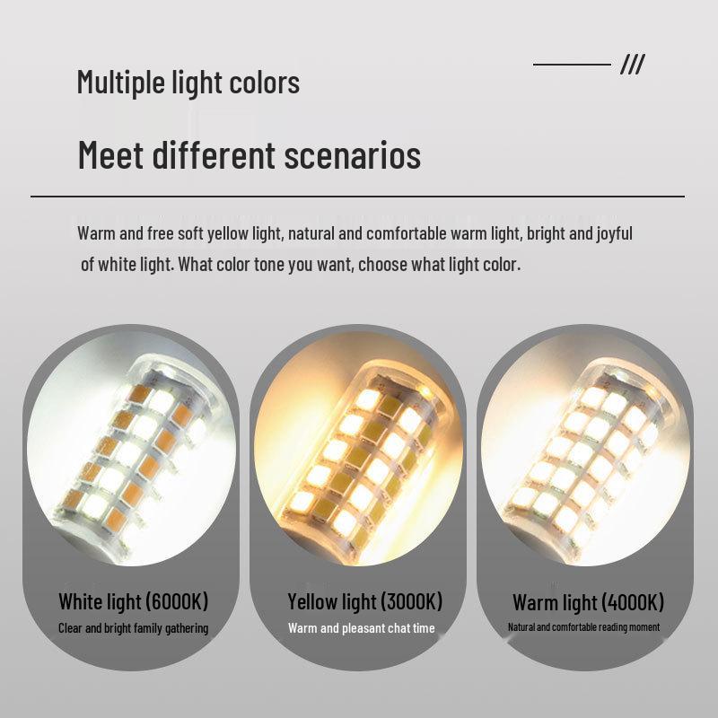 High Brightness G9 LED Pin Bulb, Flicker-Free, Energy-Saving, 220V Ceramic Corn Design.