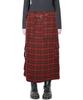 Catharsis Check Belted Elastic Long Skirt Red One Size