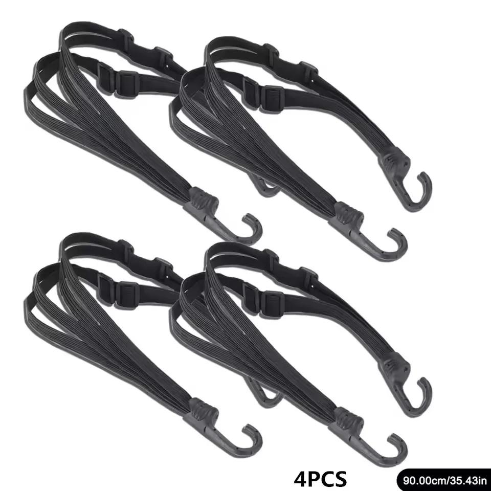 60/90CM Motorradhelmriemen Motorradzubehör Haken Gepäck Einziehbar Elastisches Seil Befestigungsgurt Motorradhelm