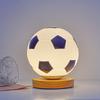 Ball Led Soccer Night Light Wood Base Lamp For Bedroom Use Decorations Gift