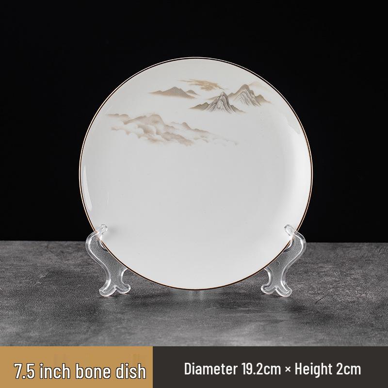 Gold Rimmed Bone China 9-Piece Banquet Tableware Set