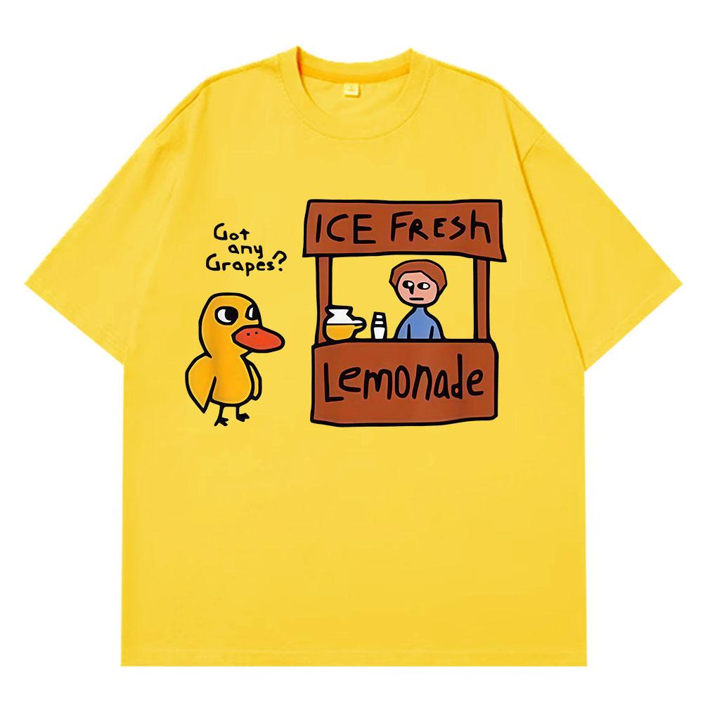 The Duck Song Got Any Grapes Funny Meme Tshirts Men Women Fashion Summer Shortsleeve Loose Casual Harajuku Tshirts Streetwear