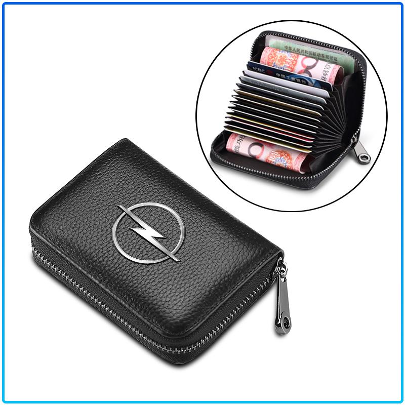 Auto Logo Leather Car Driver License Credit Card Holder Case Wallet For Opel Astra C G H Insignia J K Zafira B Corsa Vectra C Corsa C
