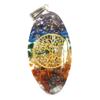 Orgonite Pendant 7 Chakra Stones Oval Tree
