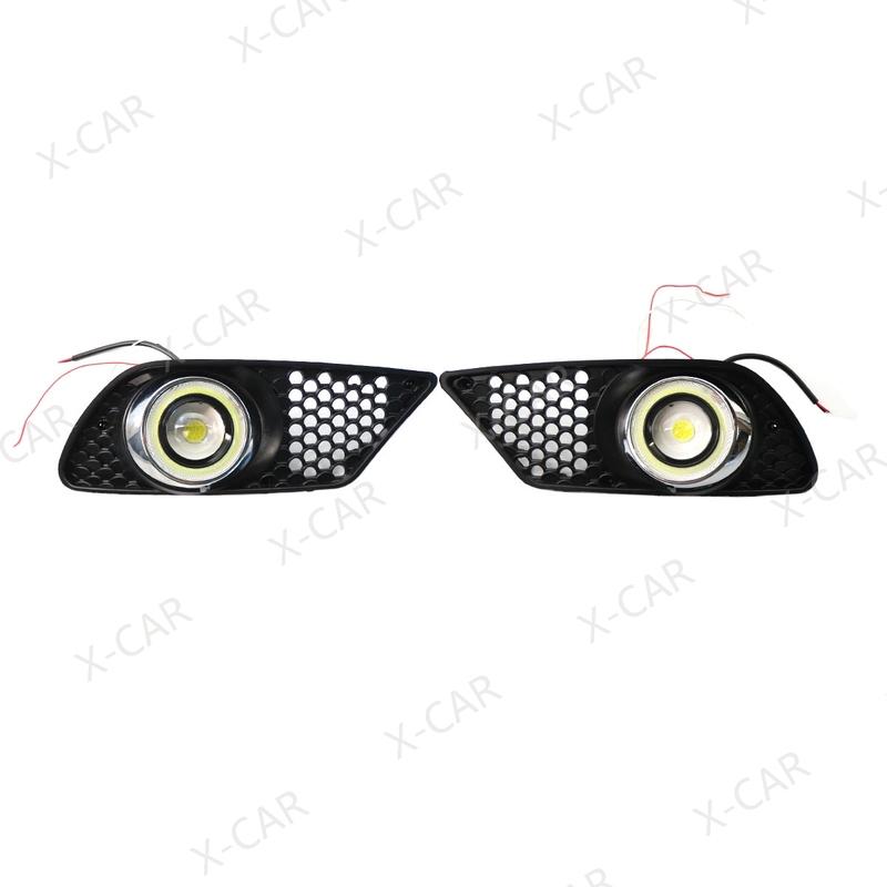 1Pair LED DRL Daytime Running Light For Mercedes-Benz C-Class W204 2008-2010 Front Bumper Fog Lamp Grille Cover Frame