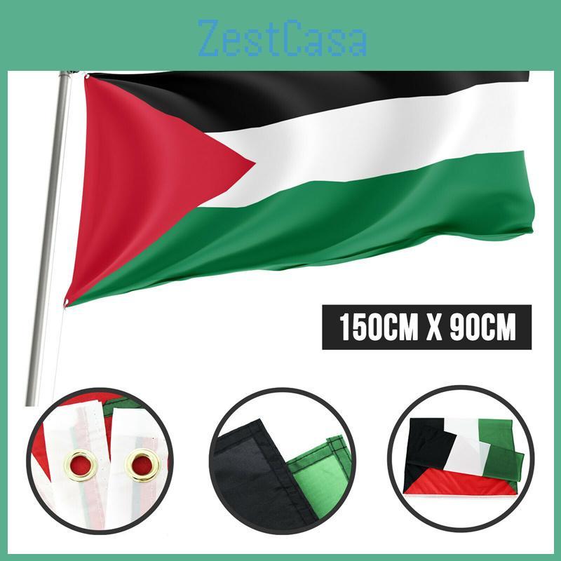 Grote 5 X 3 Ft Palestina Vlag Levendige Kleuren Woondecoratie Voor Palestijnse Supporters