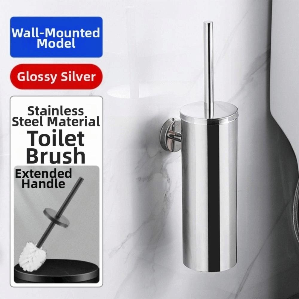 Wall Mounted Toilet Cleaning Brush No Drill Bathroom Cleaning Tool Toilet Scrubber  Toilet